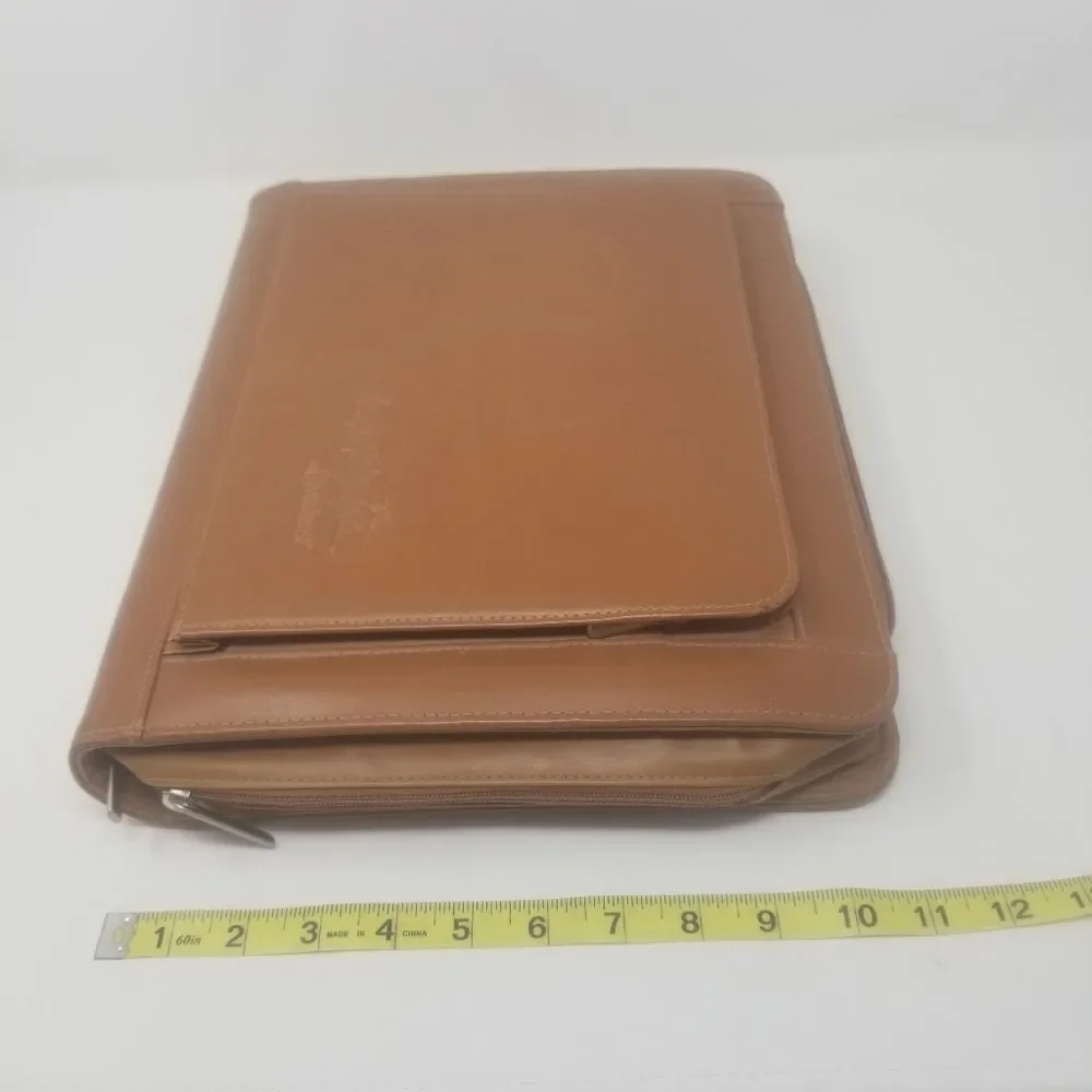 Worldmark By Trendwest Camel Brown Faux Leather Binder Portfolio Laptop Case